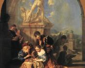 阿德里安 凡 德 韦夫 : Children Playing before a Hercules Group